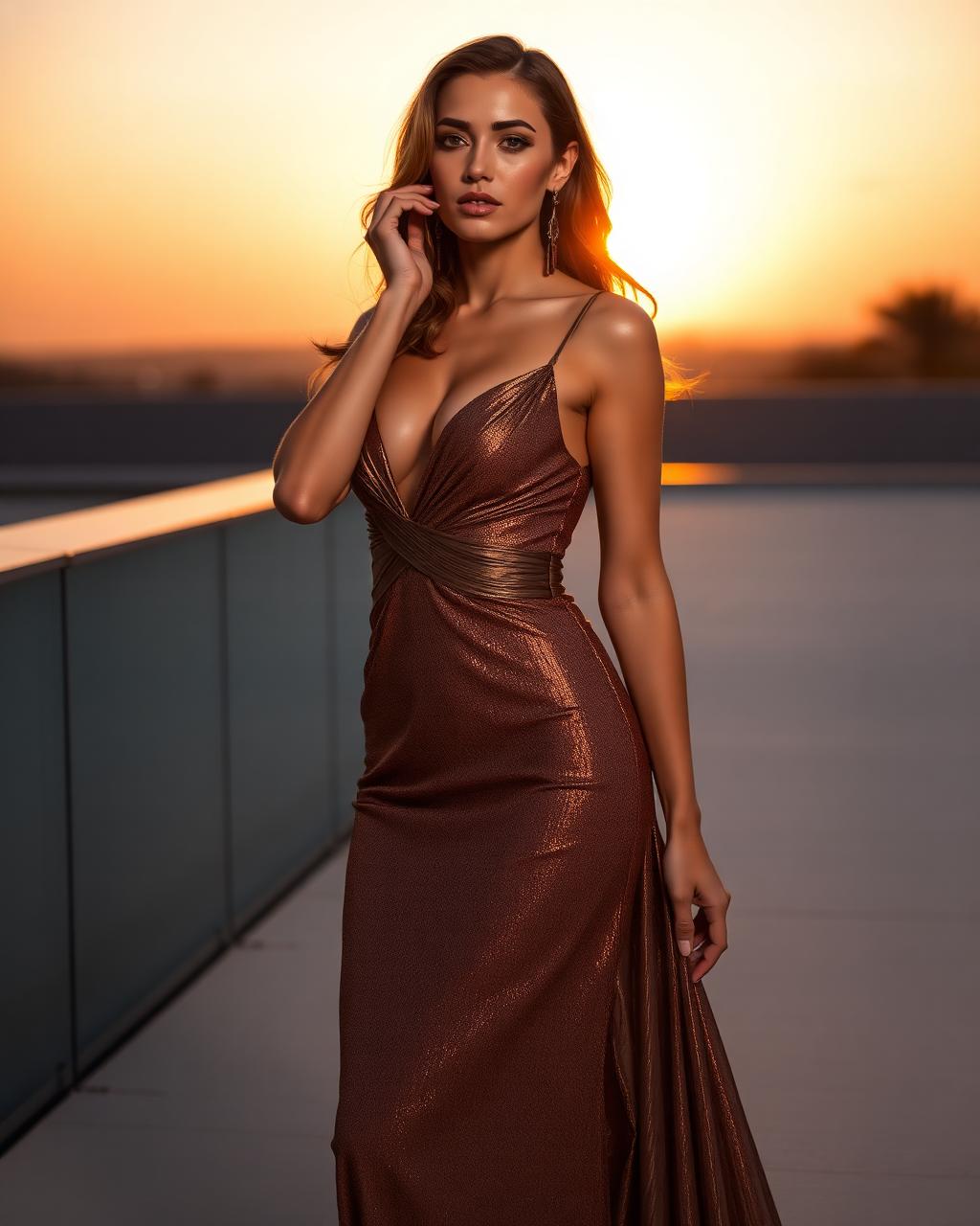 A couture gown in sunset ombré tones
